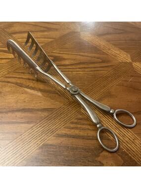 VTG Raimond Italy Scissor Style Silverplate Fork Salad Serving Tongs 9”